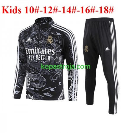 Real Madrid Dragon Barn Tränings Sweatshirtställ Svart 2023/24